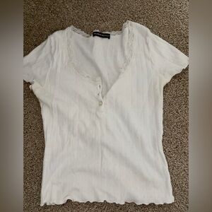 Brandy Melville John galt white lace top one size